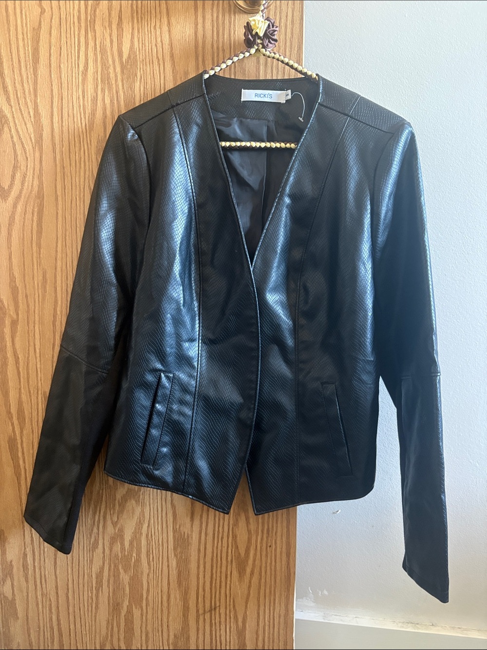 Ricki's Black Faux Leather Paneled Jacket